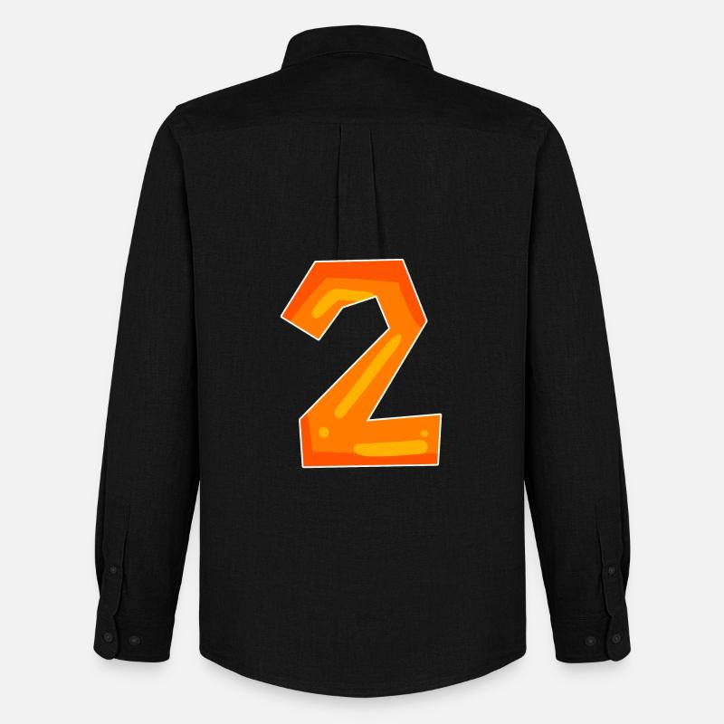 Zwei - 2 - Nummer Zahl - Männer Oxford Hemd von Stanley/Stella - Schwarz