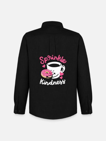 Donut und Kaffee - Männer Oxford Hemd von Stanley/Stella - Schwarz