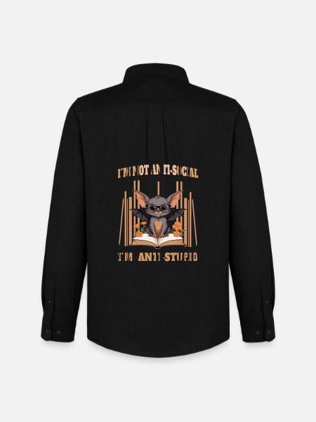 Cute Clever Bat - Men's Oxford Shirt by Stanley/Stella - black