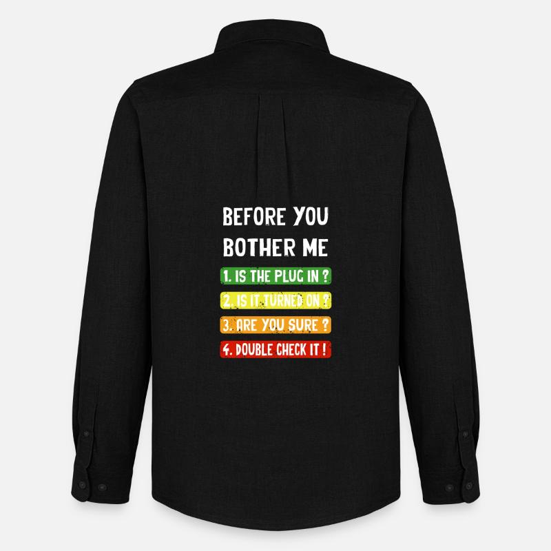 Before you bother me - Männer Oxford Hemd von Stanley/Stella - Schwarz