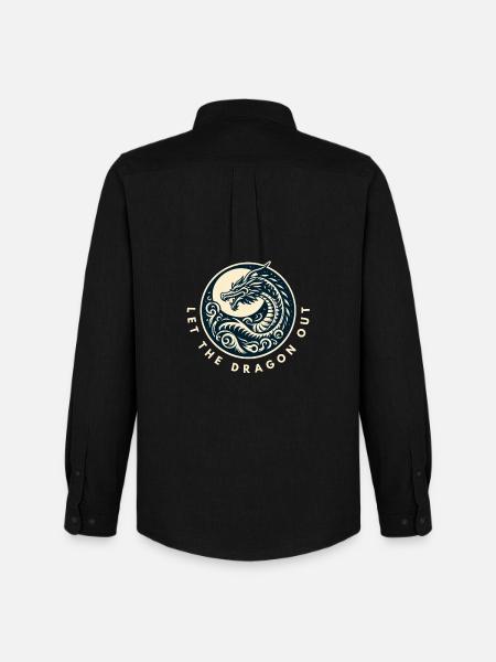 Lass den Drachen raus - Männer Oxford Hemd von Stanley/Stella - Schwarz
