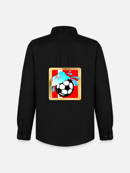 DÄNEMARK SOMMERHITZE FUßBALL - Männer Oxford Hemd von Stanley/Stella - Schwarz