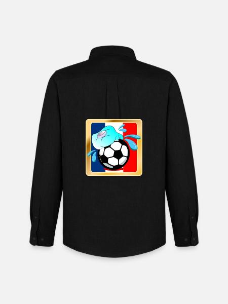 Frankreich Sommerfußball - Männer Oxford Hemd von Stanley/Stella - Schwarz