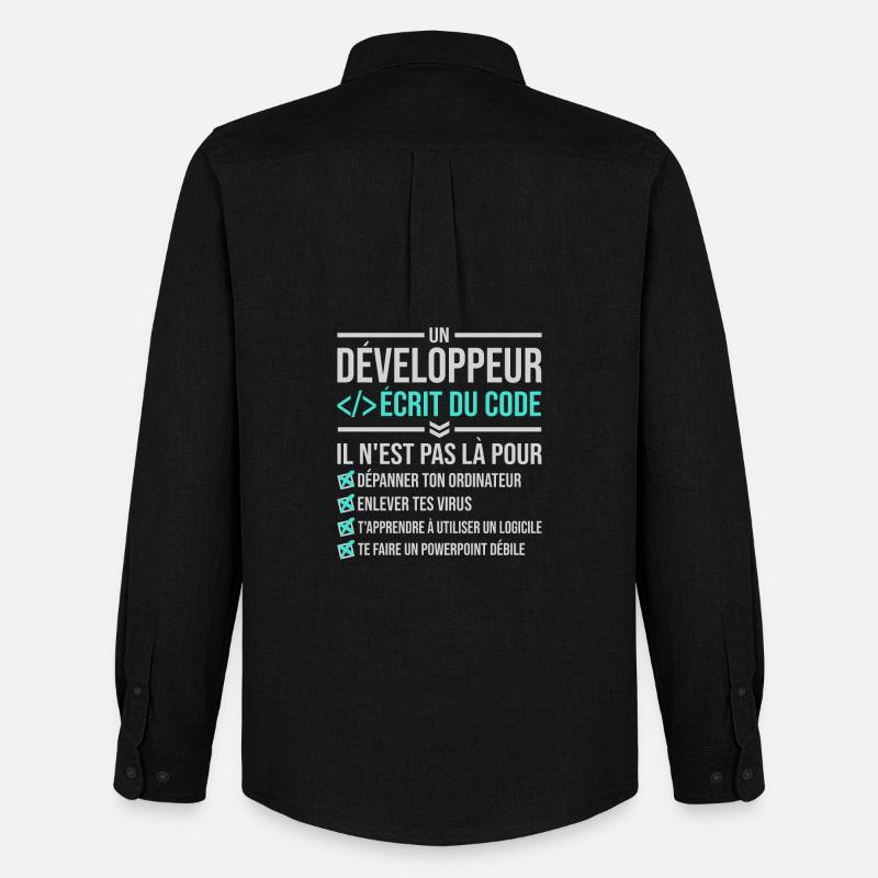 Developer Writing Code - Men's Oxford Shirt by Stanley/Stella - black