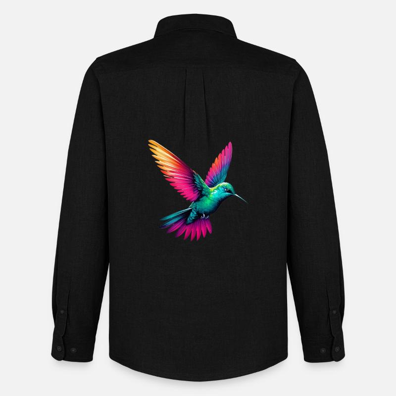 Kolibri - Männer Oxford Hemd von Stanley/Stella - Schwarz