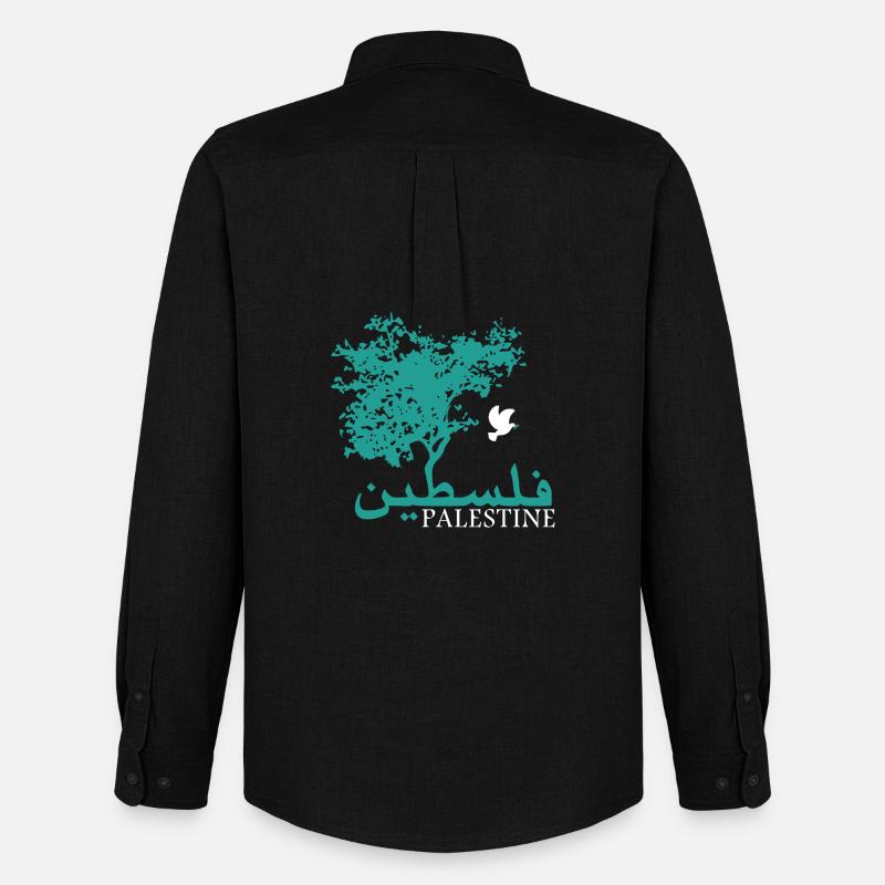 Olivetree Peace Palestine - Männer Oxford Hemd von Stanley/Stella - Schwarz