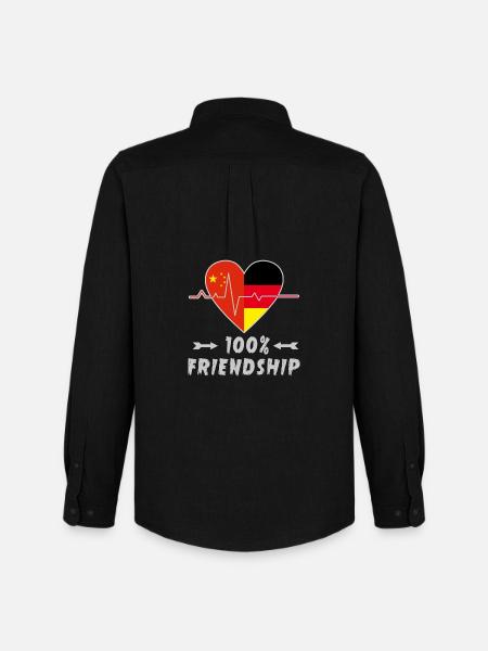 China and Germany 100% friendship - Men's Oxford Shirt by Stanley/Stella - black