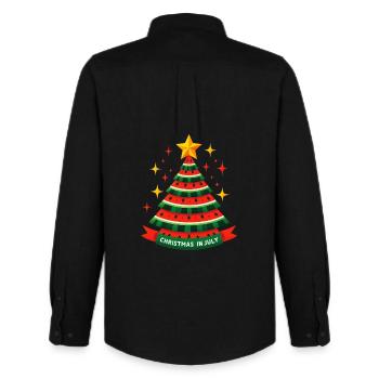 Feiern Sie Weihnachten im Juli mit Watermelon Cheer! - Männer Oxford Hemd von Stanley/Stella - Schwarz - Hinten - AI Model Male 185 dark (185cm)