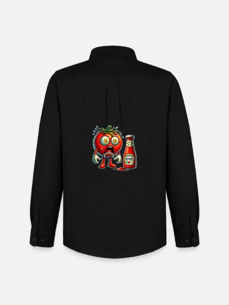 Funny tomato and ketchup design - Men's Oxford Shirt by Stanley/Stella - black