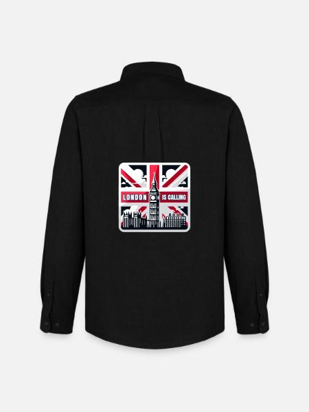 London is Calling - Männer Oxford Hemd von Stanley/Stella - Schwarz