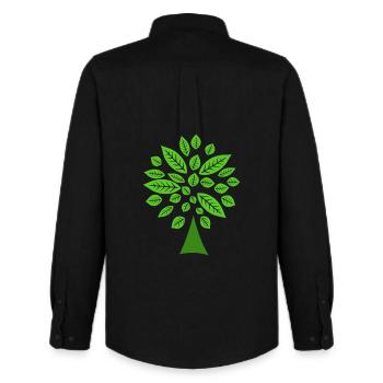 Grüner Baum - Männer Oxford Hemd von Stanley/Stella - Schwarz - Hinten - AI Model Male 185 dark (185cm)