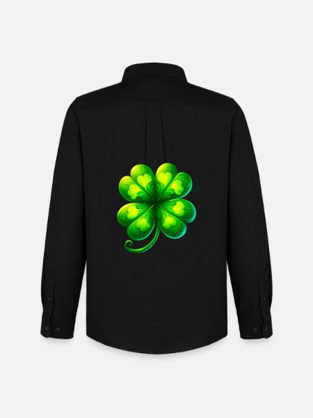Four-leaf clover - Men's Oxford Shirt by Stanley/Stella - black