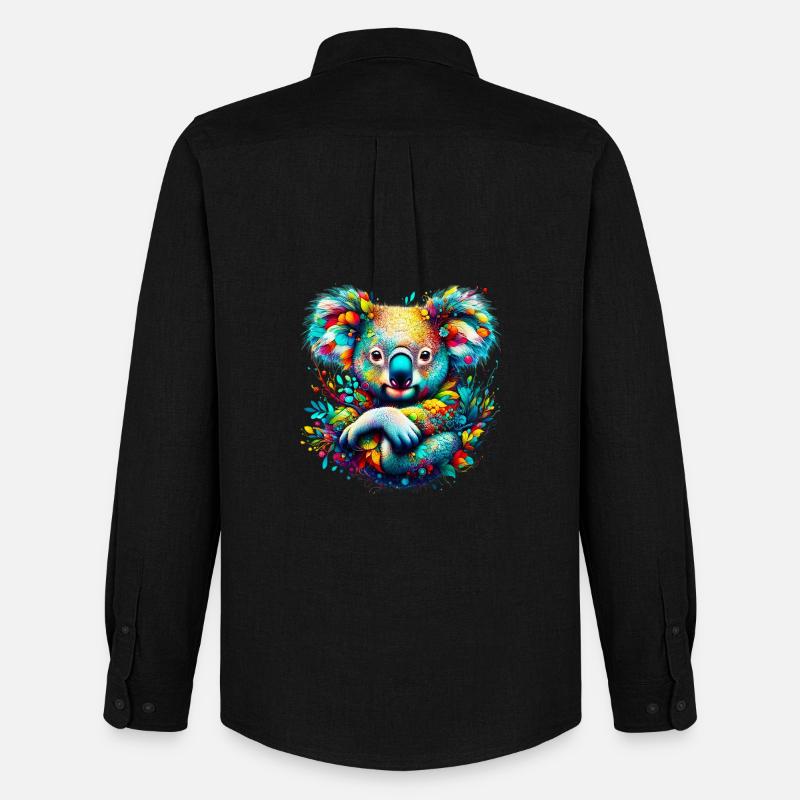 Koala - Männer Oxford Hemd von Stanley/Stella - Schwarz
