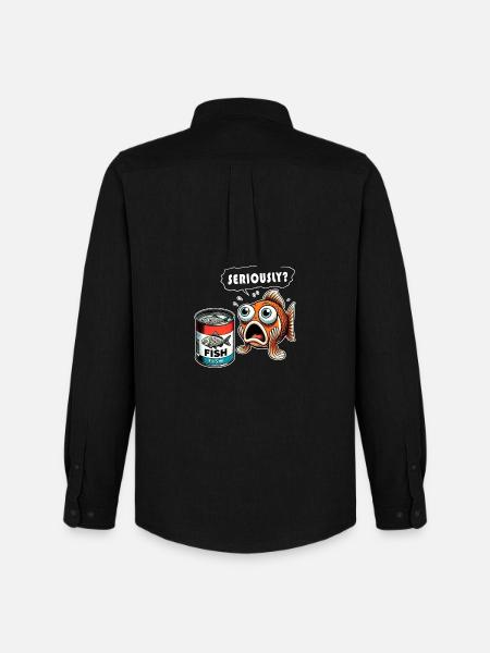 Funny canned fish design - Men's Oxford Shirt by Stanley/Stella - black