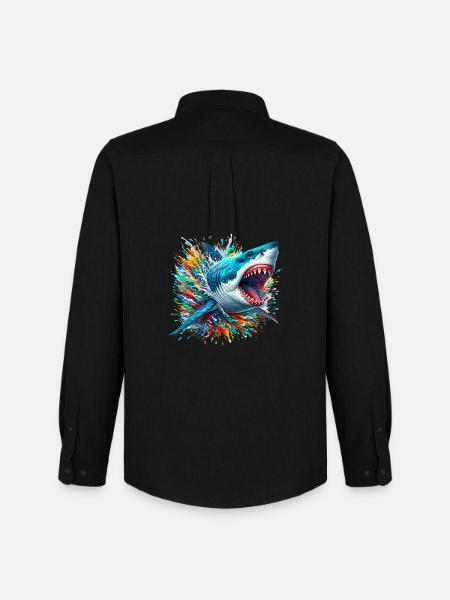 Requin - Chemise Oxford homme Stanley/Stella - noir