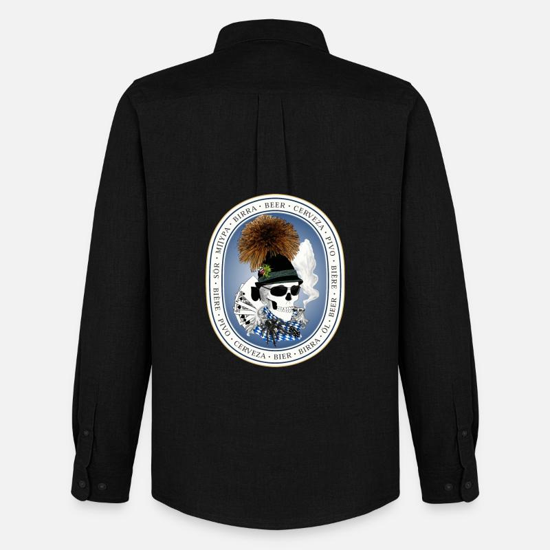 Bierzelt-skull - Männer Oxford Hemd von Stanley/Stella - Schwarz