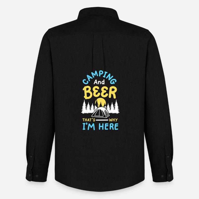 Camping und Bier Camper - Männer Oxford Hemd von Stanley/Stella - Schwarz