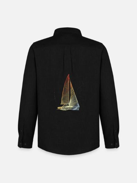 Voilier d'époque - Chemise Oxford homme Stanley/Stella - noir