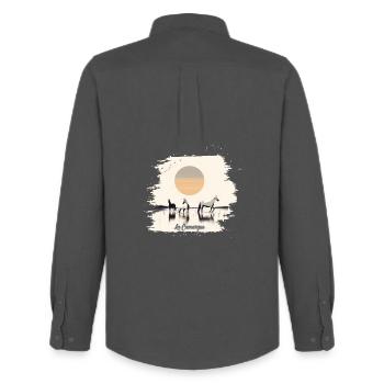 The Camargue - Men's Oxford Shirt by Stanley/Stella - anthracite - Back - AI Model Male 185 dark (185cm)
