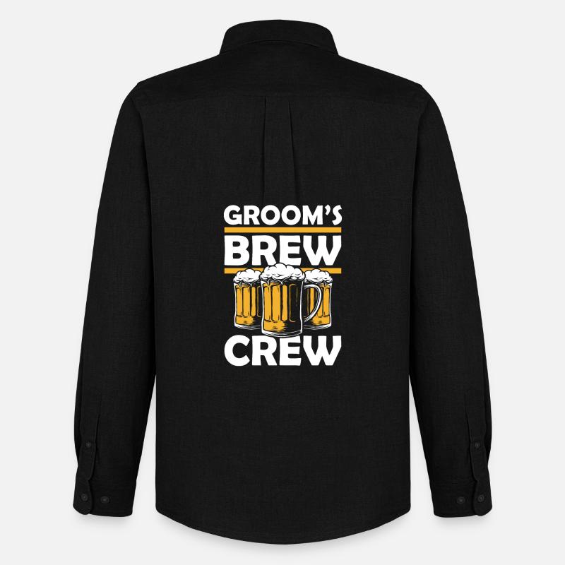 Grooms brew crew - Männer Oxford Hemd von Stanley/Stella - Schwarz