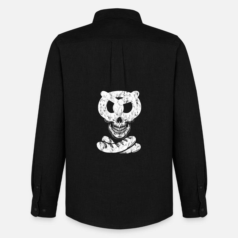 Weißwurst Brezn Skull - Männer Oxford Hemd von Stanley/Stella - Schwarz