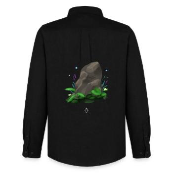 Runes Stone - Men's Oxford Shirt by Stanley/Stella - black - Back - AI Model Male 185 dark (185cm)