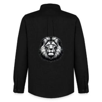 Lion - Chemise Oxford homme Stanley/Stella - noir - Dos - AI Model Male 185 dark (185cm)