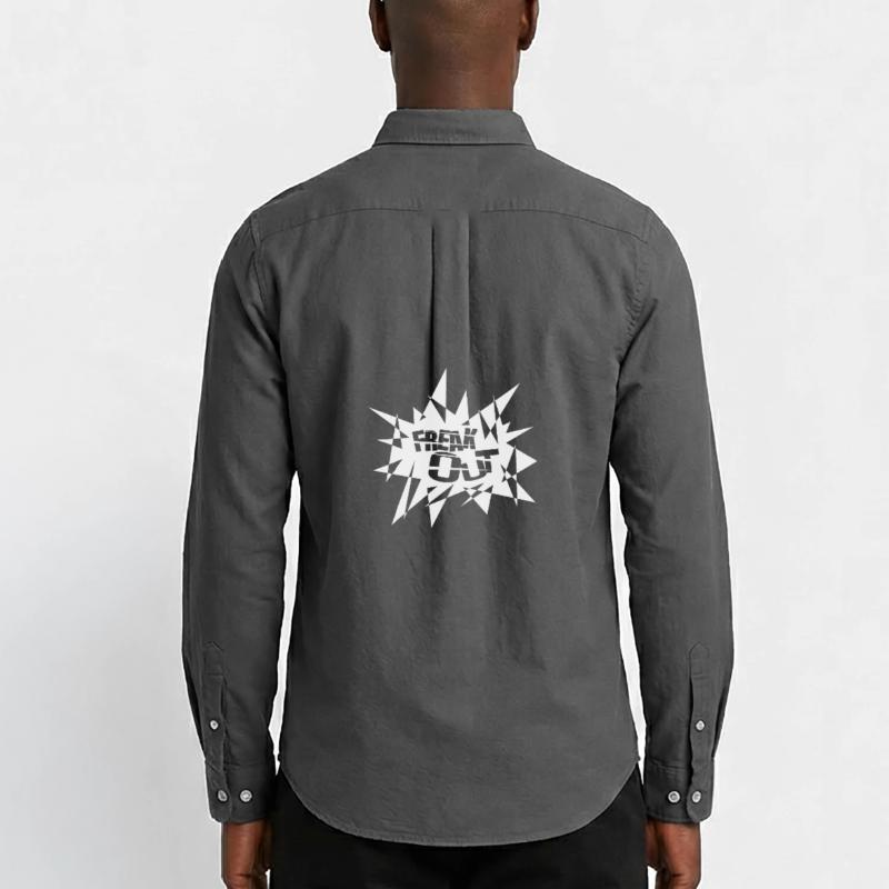 Angular Explosion Burst Text Men's Oxford Shirt by Stanley/Stella