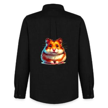 Hamster - Chemise Oxford homme Stanley/Stella - noir - Dos - AI Model Male 185 dark (185cm)