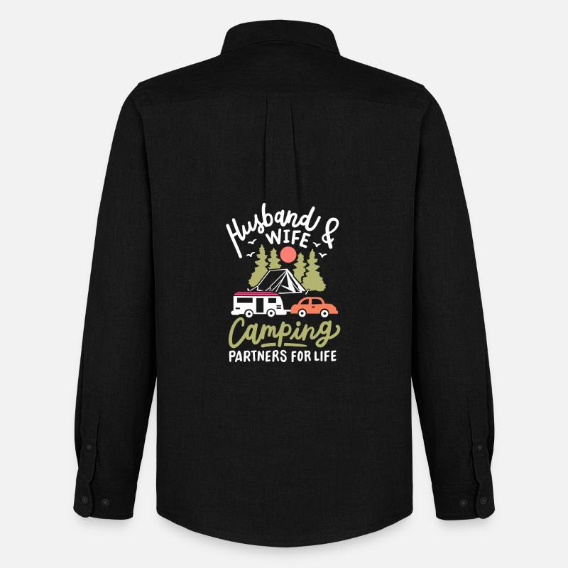 Camper Camping - Männer Oxford Hemd von Stanley/Stella - Schwarz
