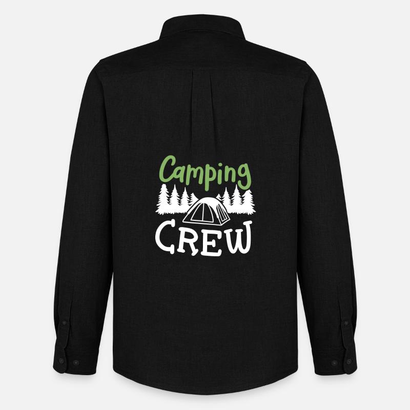 Camping Crew Camper - Männer Oxford Hemd von Stanley/Stella - Schwarz