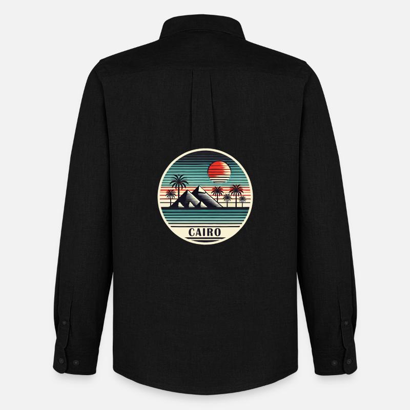 Cairo Egypt Pyramids Desert - Men's Oxford Shirt by Stanley/Stella - black