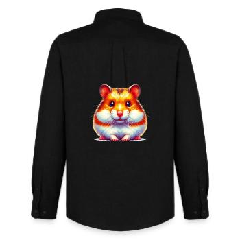 Hamster - Chemise Oxford homme Stanley/Stella - noir - Dos - AI Model Male 185 dark (185cm)