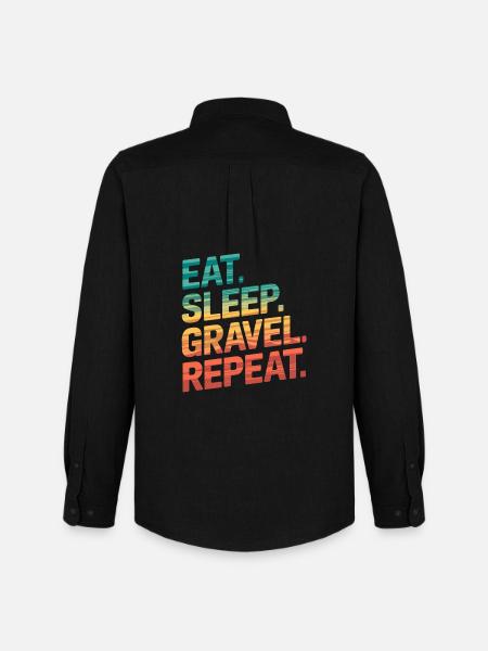 Retro Sunset Travel Quote Design - Men's Oxford Shirt by Stanley/Stella - black