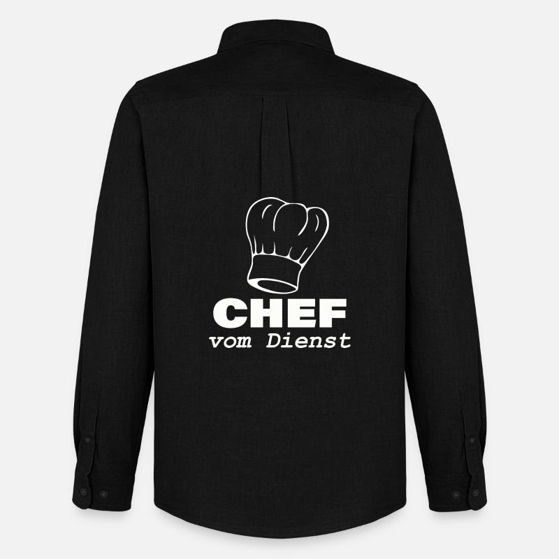 CHEF VOM DIENST - Männer Oxford Hemd von Stanley/Stella - Schwarz