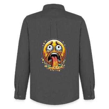 Puke attack face - Men's Oxford Shirt by Stanley/Stella - anthracite - Back - AI Model Male 185 dark (185cm)