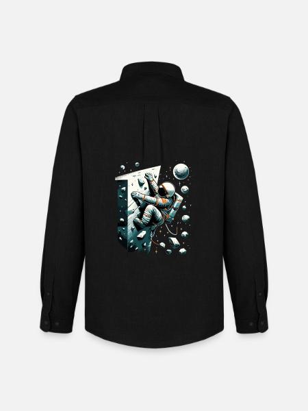 Bouldering Astronaut Spaceman Gift - Men's Oxford Shirt by Stanley/Stella - black