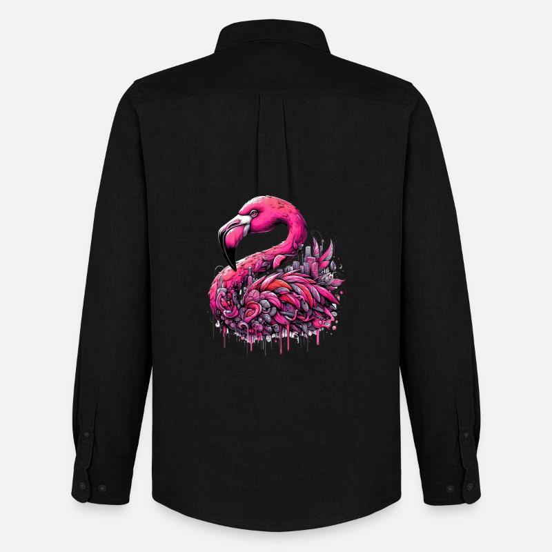 Flamingo - Männer Oxford Hemd von Stanley/Stella - Schwarz