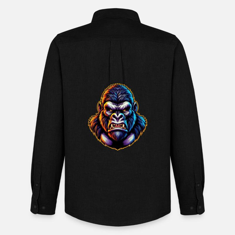 Gorilla - Männer Oxford Hemd von Stanley/Stella - Schwarz