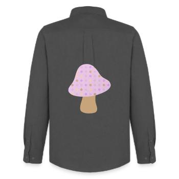 Pilz braun Punkte Dots pastell Wald Kinderzimmer - Männer Oxford Hemd von Stanley/Stella - Anthrazit - Hinten - AI Model Male 185 dark (185cm)