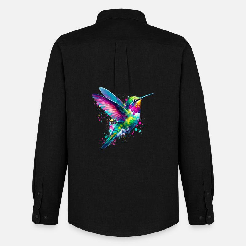 Kolibri - Männer Oxford Hemd von Stanley/Stella - Schwarz