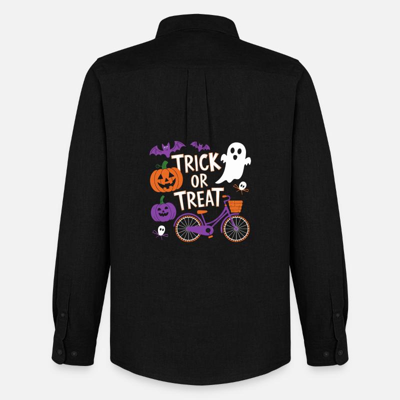 Halloween Fahrrad Süßes oder Saures Design - Männer Oxford Hemd von Stanley/Stella - Schwarz