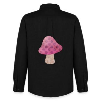 Pilz Herbst Märchen Dots Punkte Wald Kinderzimmer - Männer Oxford Hemd von Stanley/Stella - Schwarz - Hinten - AI Model Male 185 dark (185cm)