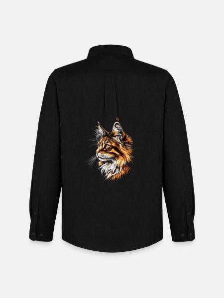 Maine Coon Kat Kat Mor Kat Maine Coon Katte - Oxfordskjorte herre Stanley/Stella - sort