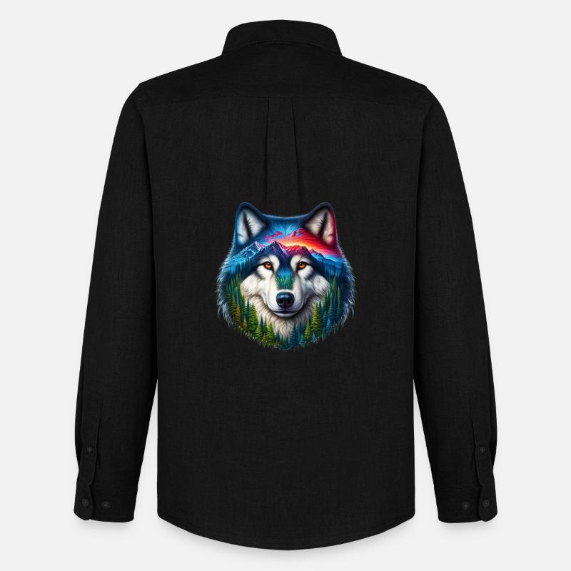 Wolf - Men's Oxford Shirt by Stanley/Stella - black