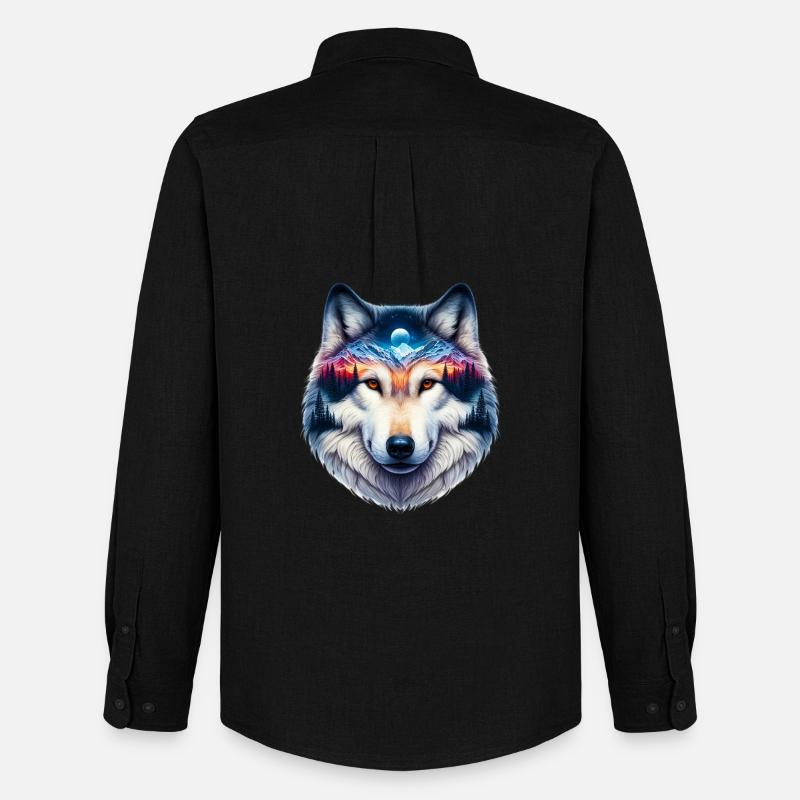 Wolf - Men's Oxford Shirt by Stanley/Stella - black