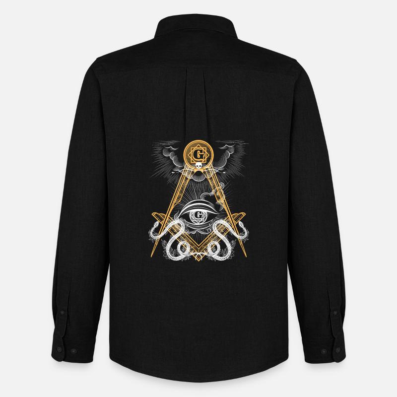 Freimaureraugen-Emblem - Männer Oxford Hemd von Stanley/Stella - Schwarz
