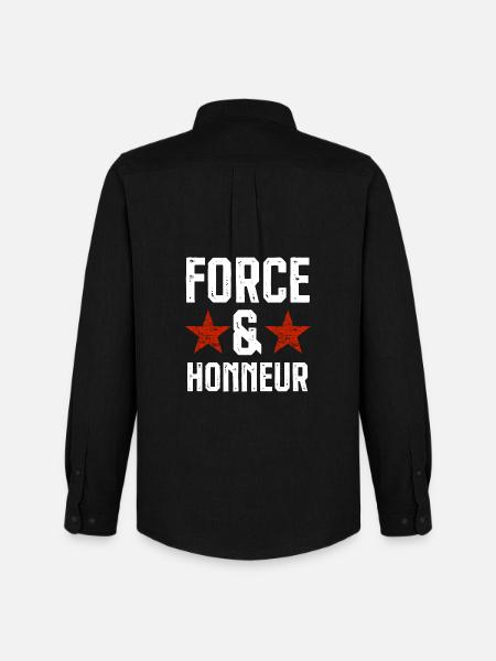 Force et honneur 1 - Chemise Oxford homme Stanley/Stella - noir