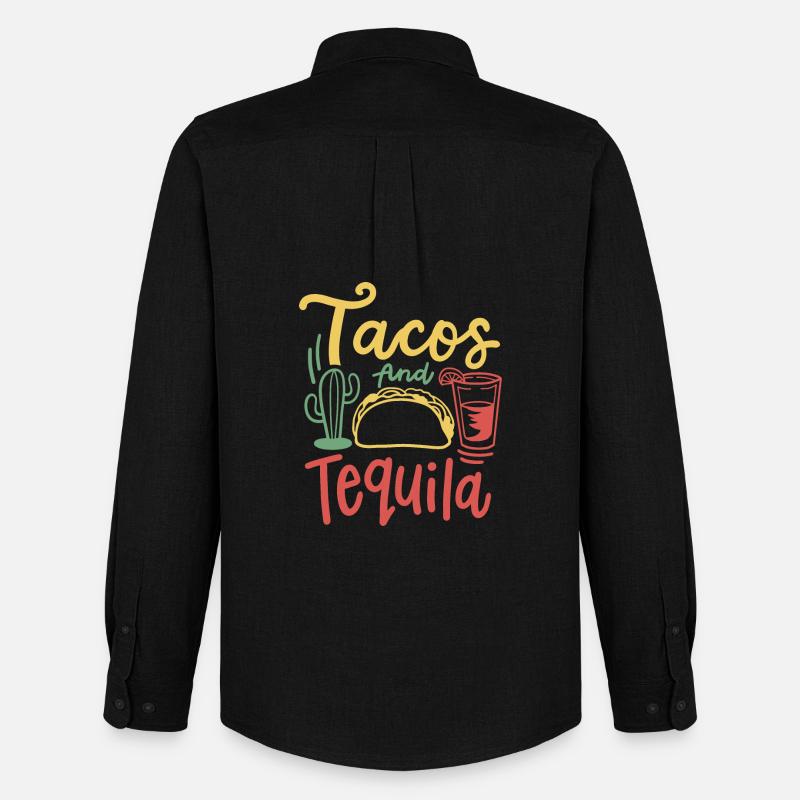 Tacos Tequila Cinco de Mayo mexikanisch - Männer Oxford Hemd von Stanley/Stella - Schwarz