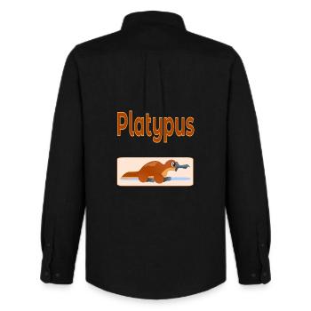 Platypus Australia - Men's Oxford Shirt by Stanley/Stella - black - Back - AI Model Male 185 dark (185cm)